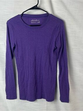 Eddie Bauer Cotton USA Long Sleeve Crewneck Tee - Purple Size M Women’s